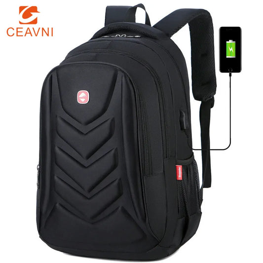 Waterproof Men's Business Laptop Backpack with USB Charger Port, Ideal for Travel and School, Fits 15" Computers