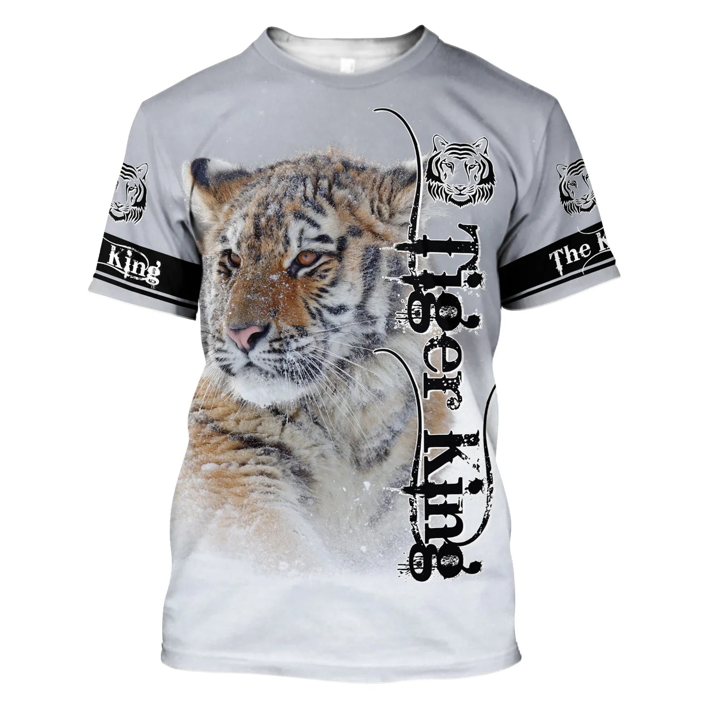 3D Tiger Print T-Shirt for Men: Boutique Animal Graphic Tee, Summer Trend Harajuku Oversized Short Sleeve Leisure O-Neck Top