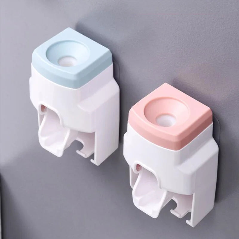 Automatic Toothpaste Dispenser Set - Wall-Mounted, No-Punch, Toothbrush Holder