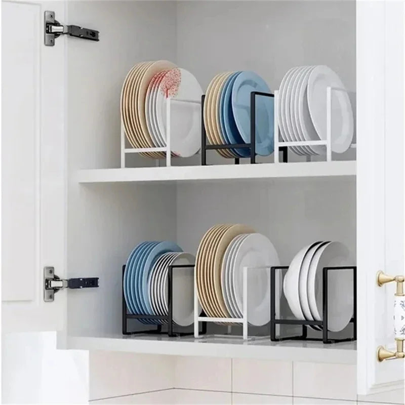 Compact New Portable Pot Rack Cover for Organized Kitchen Plate Drying and Storage.