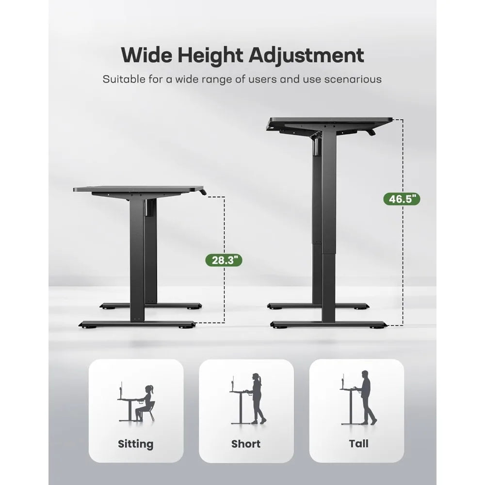 Electric Standing Desk with Sedentary Reminder, 48 * 24 Inch Standing Desk Adjustable Height, Stand up Desk