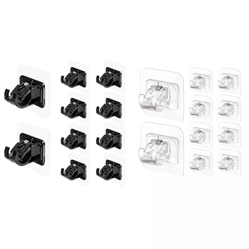 10 Self-Adhesive Curtain Rod Holders: Drill-free, adjustable hooks for easy installation