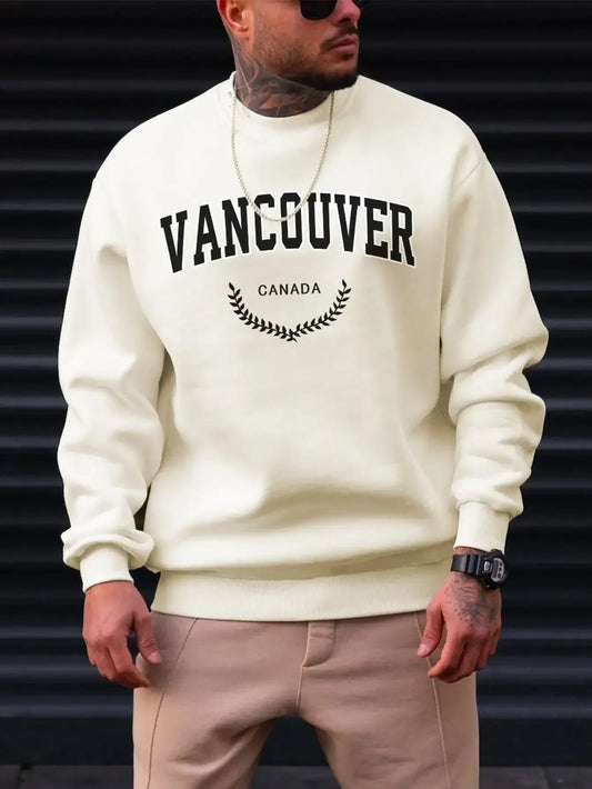 Vancouver Canada Leaf Design Mens Tops Autumn New Clothes Street Style Casual Sweatshirts Fashion Hip Hop Male Sportswear