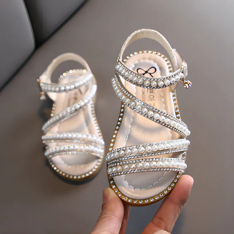 Sparkling Rhinestone Princess Sandals: Stylish Summer Footwear for Girls