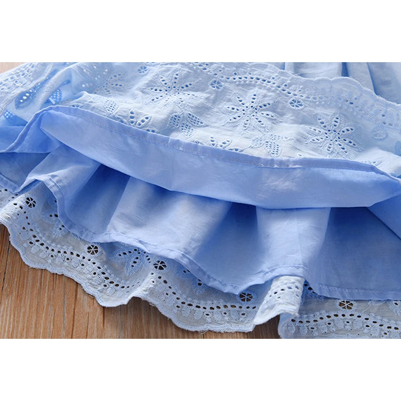 Humor Bear 2023 New Girls Lace Dress Summer Children's Clothing Slip Dress Skirt Hollow out Princess Tutu Party Clothes