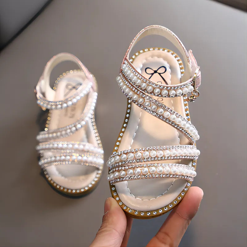 Sparkling Rhinestone Princess Sandals: Stylish Summer Footwear for Girls