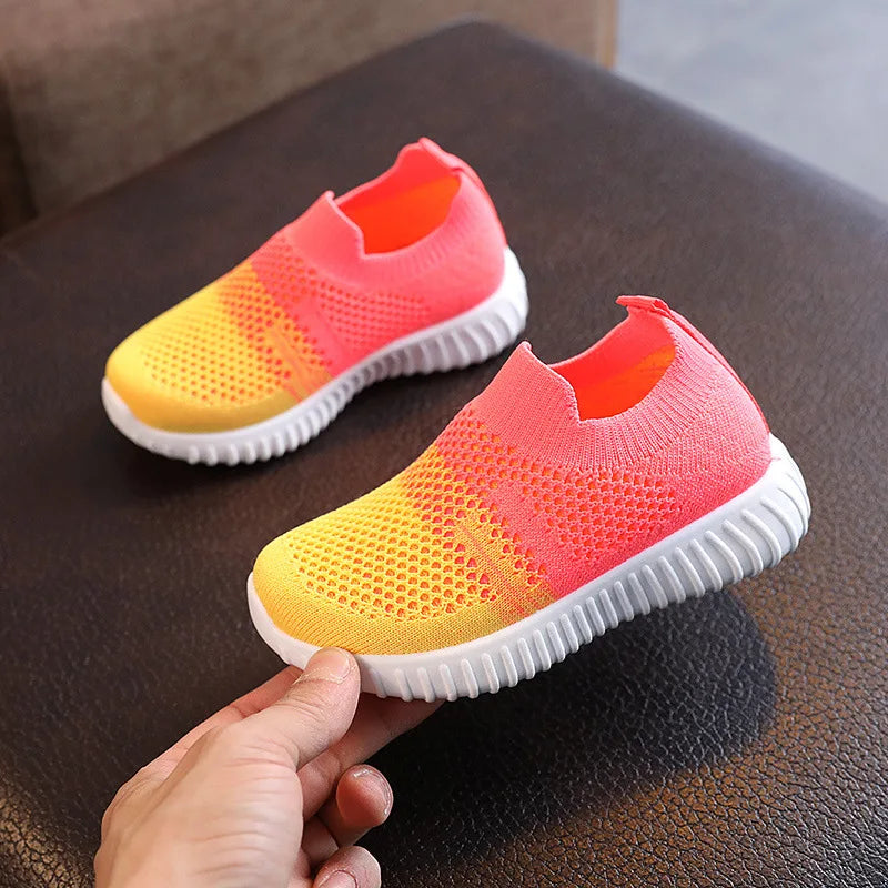 Kids' mesh sneakers with anti-slip soles, ideal for running and walking