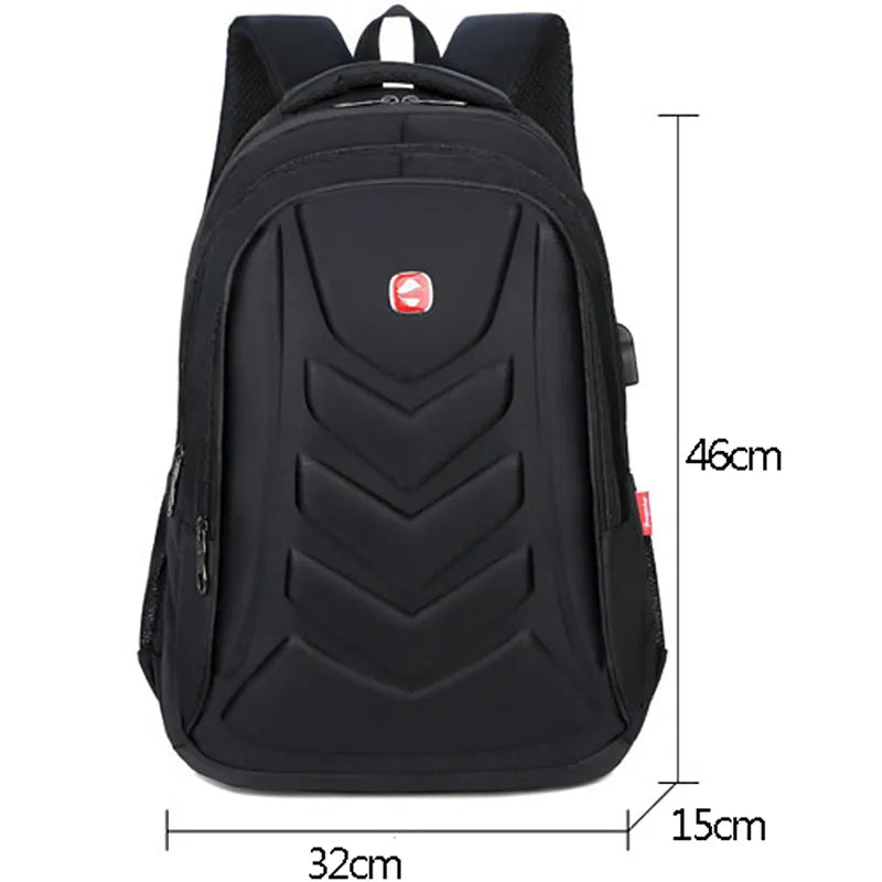 Waterproof Men's Business Laptop Backpack with USB Charger Port, Ideal for Travel and School, Fits 15" Computers