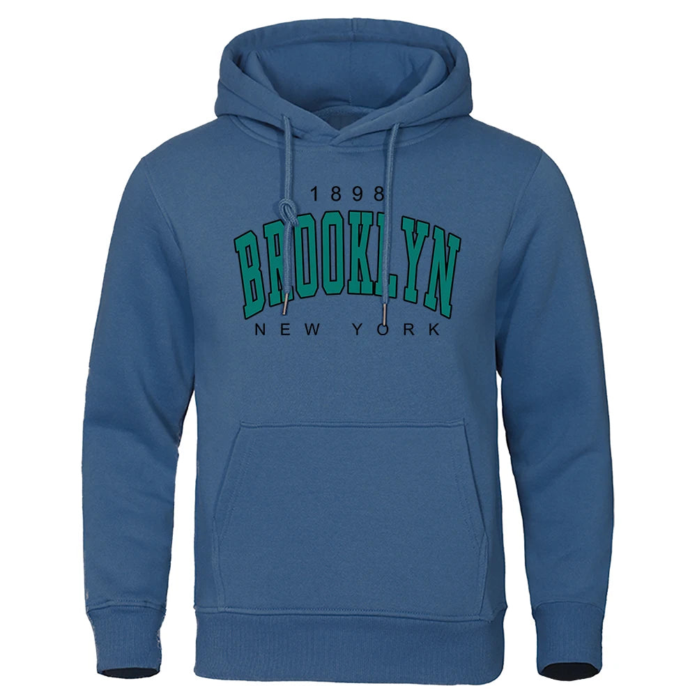 1898 Brooklyn NY Men's Hoody: Creative Crewneck Fashion Sweatshirt