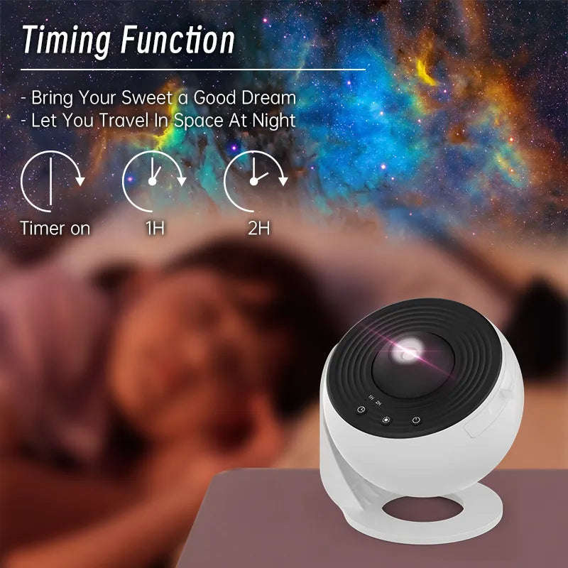 Night Light Galaxy Projector: Starry Sky, 360° Rotating Planetarium Lamp, Kids Bedroom, Valentine's Day Gift, Wedding Decor.