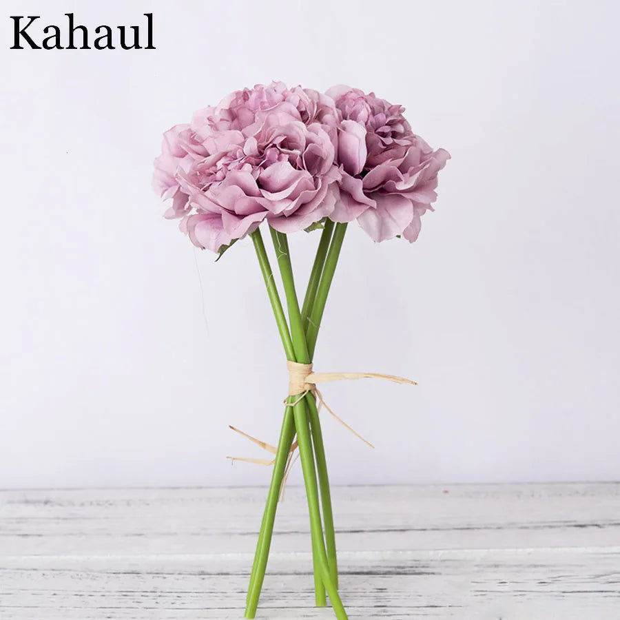 peony artificial artificial silk flowers for home decoration wedding bouquet for bride high quality fake flower faux living room