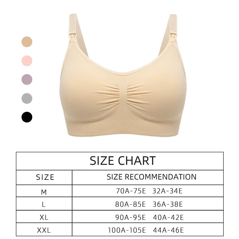 High-Quality Plus Size Nursing Bra, Breathable, for Breastfeeding, Seamless Maternity Bra, Push-Up