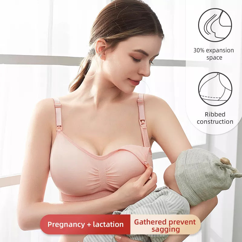 High-Quality Plus Size Nursing Bra, Breathable, for Breastfeeding, Seamless Maternity Bra, Push-Up