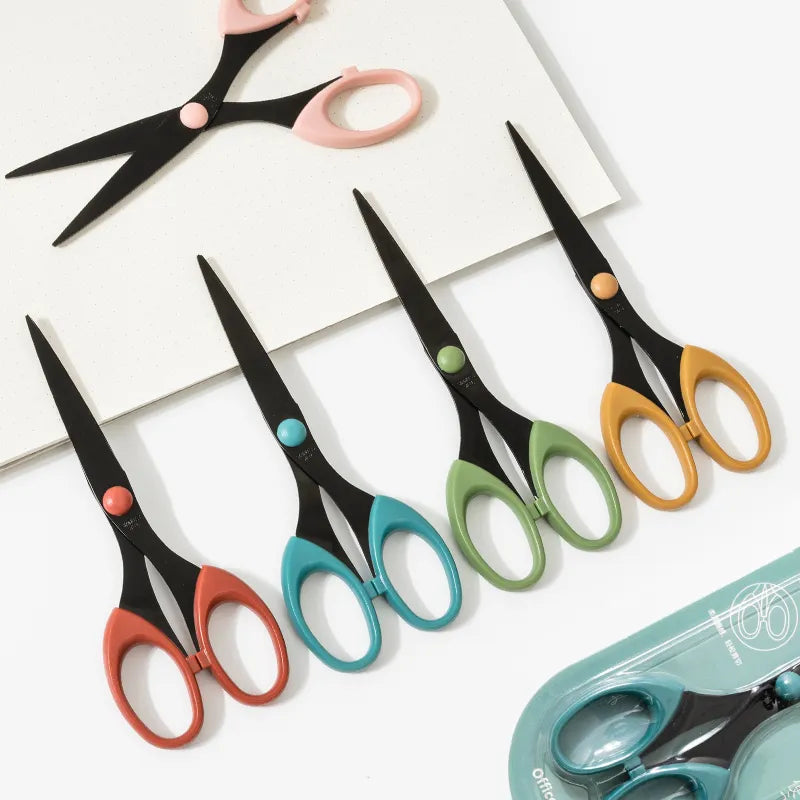 Morandi Color Scissors with Stainless Steel Blades and Safe Design for Art, Diary, Album Crafting, Stationery, Office and School Use