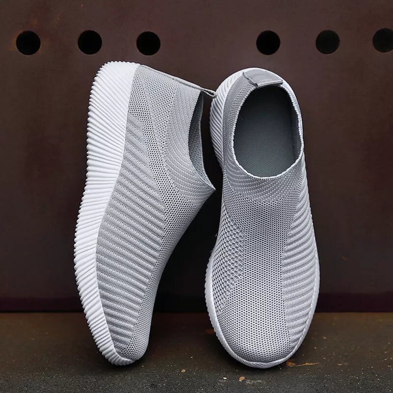 High-Quality Vulcanized Women's Sneakers, Slip-On Loafers, Plus Size 42, Comfortable Walking Flats