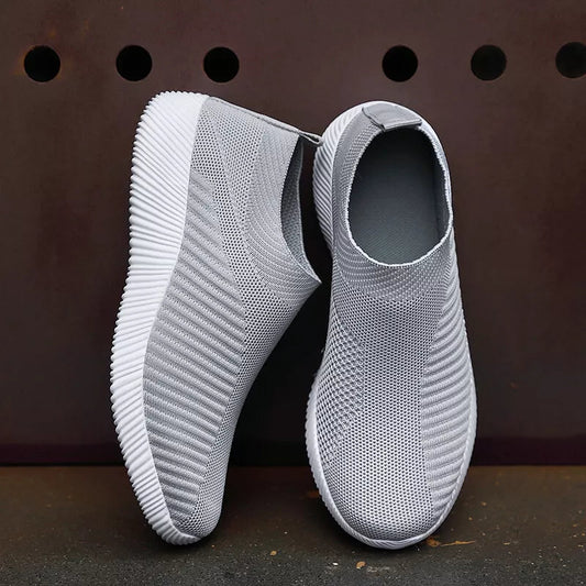 High-Quality Vulcanized Women's Sneakers, Slip-On Loafers, Plus Size 42, Comfortable Walking Flats