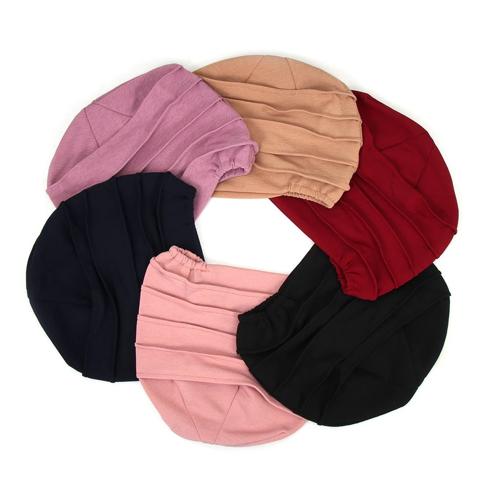 1PC Elastic Muslim Hijabs Turban Beanie Cap Women Soft Cotton Bonnet  Head Wrap Winter Warm High Quality Turban Hat