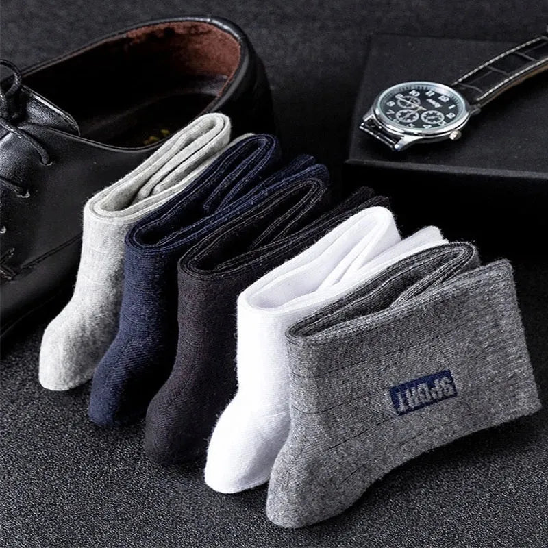 20 Pairs High-Quality Cotton Men's Socks - Breathable, Sweat-Absorbent, Black, Deodorant, Perfect for Business - Great Men's Gift Socks