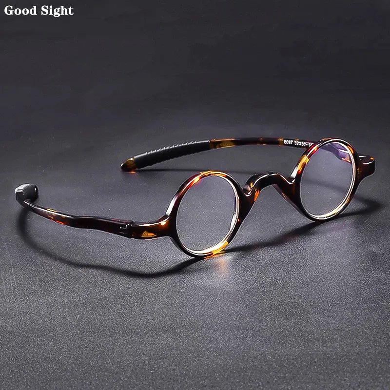 TR90 Smart Reading Glasses - Portable Anti-Blue Retro Fashion Eyeglass - Men's Round Glasses - Eyewear Readers +1.5 +2 +3.5 +4