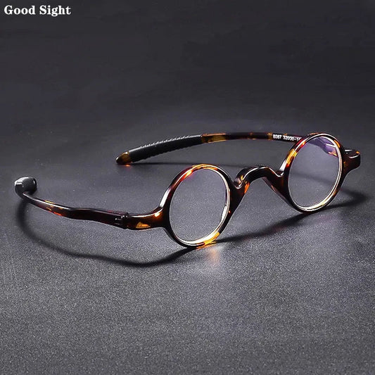 TR90 Smart Reading Glasses - Portable Anti-Blue Retro Fashion Eyeglass - Men's Round Glasses - Eyewear Readers +1.5 +2 +3.5 +4