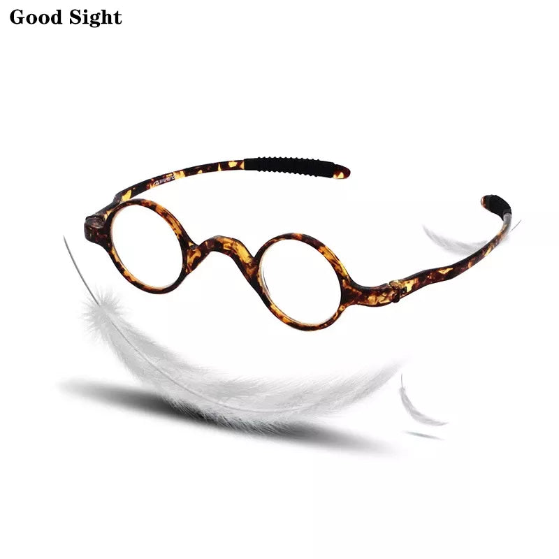 TR90 Smart Reading Glasses - Portable Anti-Blue Retro Fashion Eyeglass - Men's Round Glasses - Eyewear Readers +1.5 +2 +3.5 +4