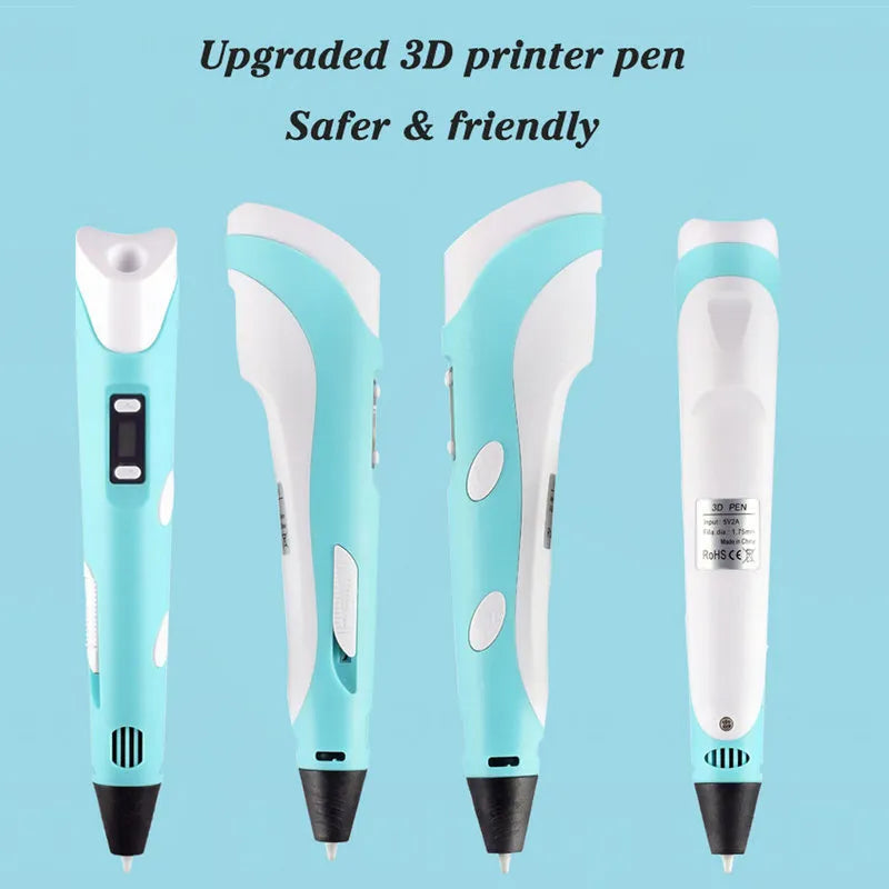 3D Pen for Children 3D Drawing Printing Pen with LCD Screen Compatible PLA Filament Toys for Kids Christmas Birthday Gift