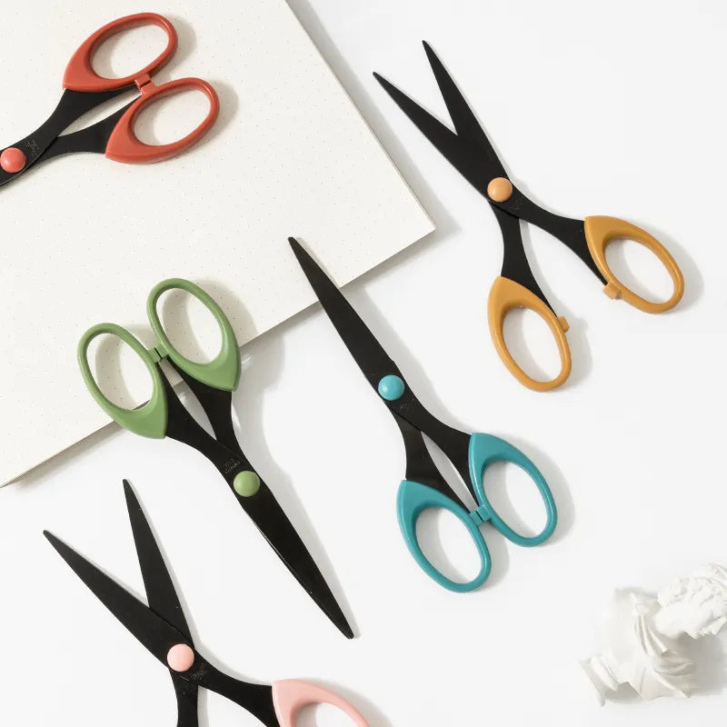 Morandi Color Scissors with Stainless Steel Blades and Safe Design for Art, Diary, Album Crafting, Stationery, Office and School Use