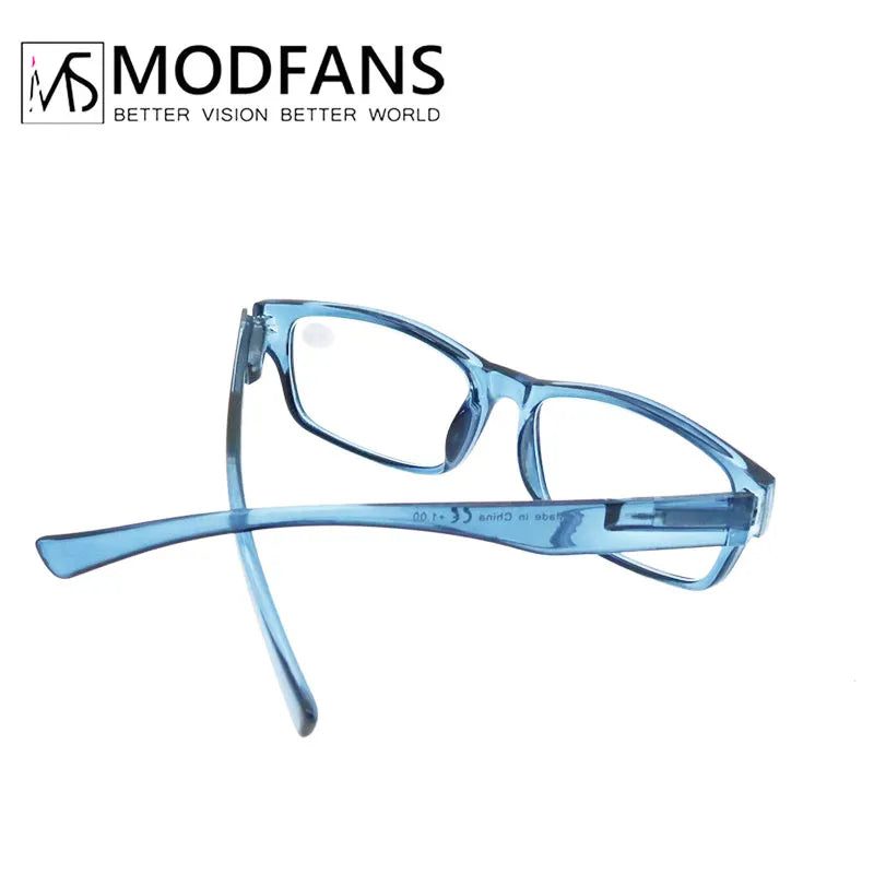 Square Reading Glasses - Durable Frame, Flexible Spring Hinge - Clear View - Magnification Strength +0.5 to +5.0 for Men and Women