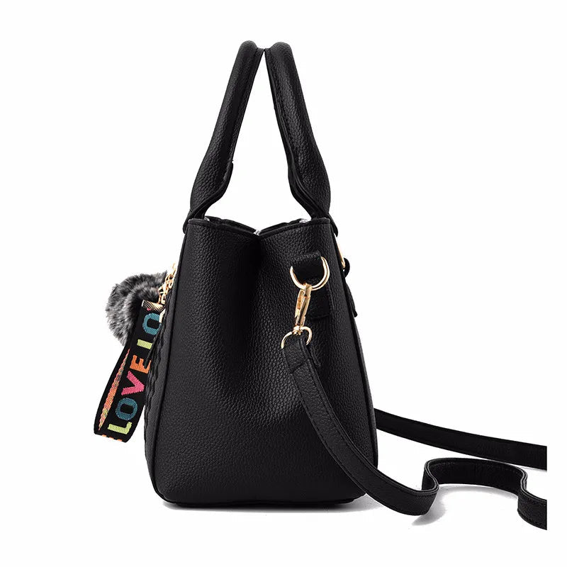 Messenger Bags Women Leather Handbags Bags for Women Sac a Main Ladies hair ball Hand Bag