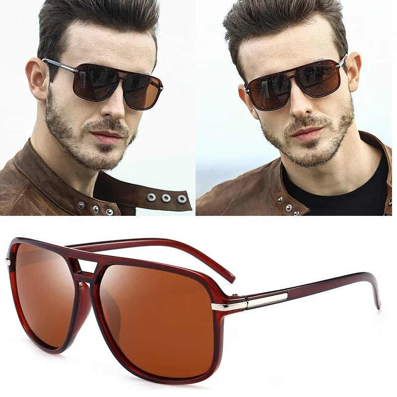 Classic Pilot Polarized Sunglasses - Men's Retro Fashion Driving Sun Glasses UV400