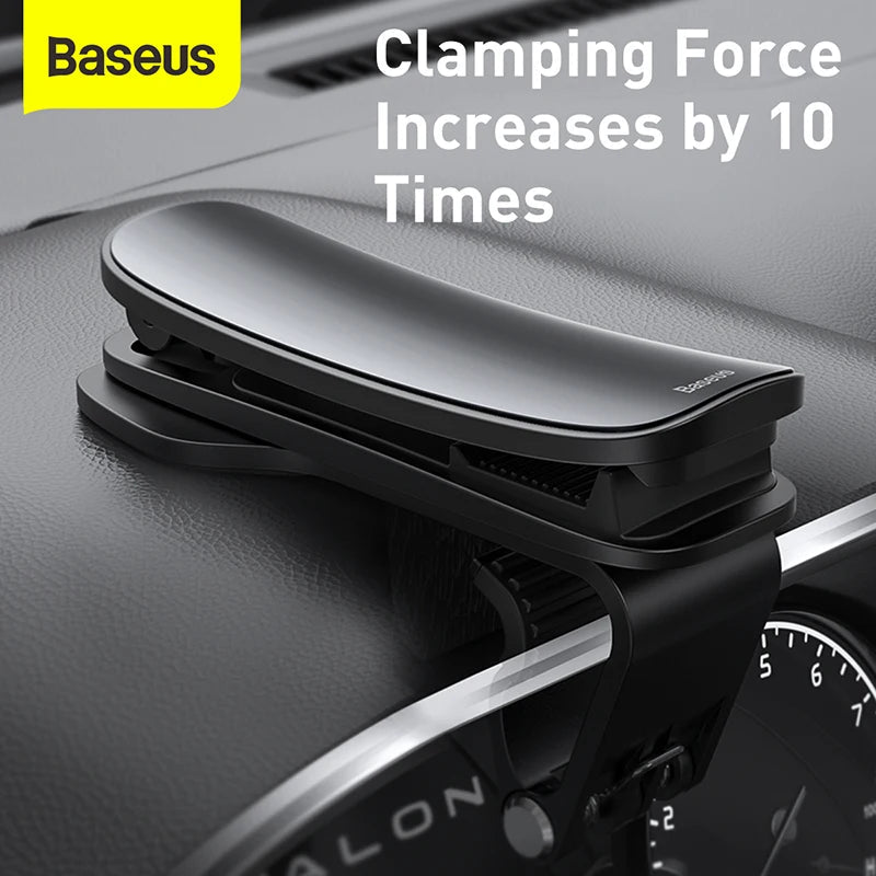 Baseus 360 Degree Car Phone Holder - GPS Navigation Dashboard Stand, Universal Clip Mount Bracket