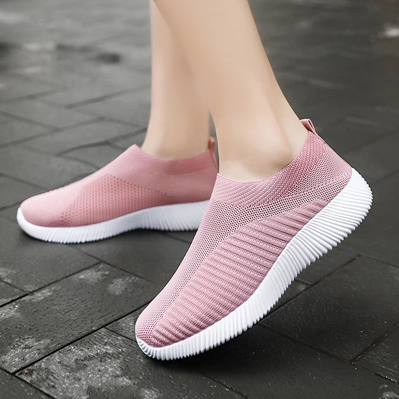 "High-Quality Women's Vulcanized Sneakers, Slip-On Loafers, Size Up to 43"