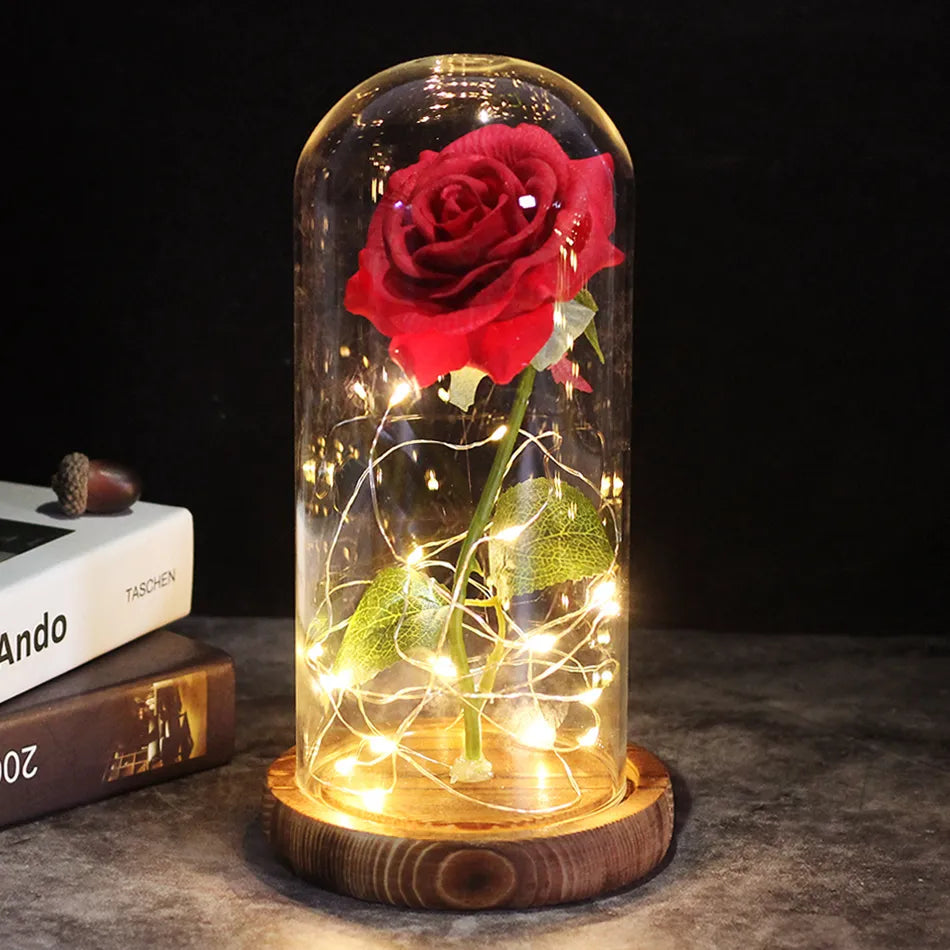 Galaxy Rose Artificial Flowers, Beauty and the Beast Style, for Wedding Decor, Creative Valentine's Day and Mother's Day Gift