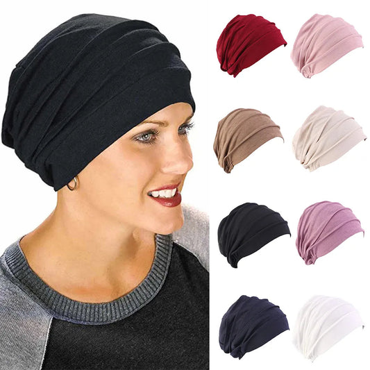 1PC Elastic Muslim Hijabs Turban Beanie Cap Women Soft Cotton Bonnet  Head Wrap Winter Warm High Quality Turban Hat