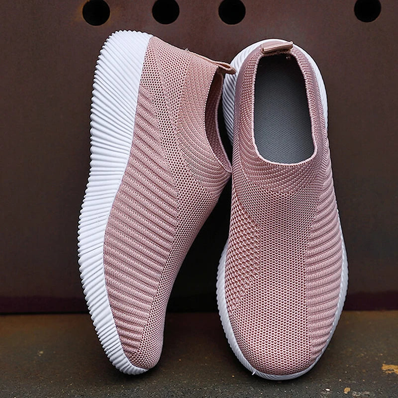 "High-Quality Women's Vulcanized Sneakers, Slip-On Loafers, Size Up to 43"