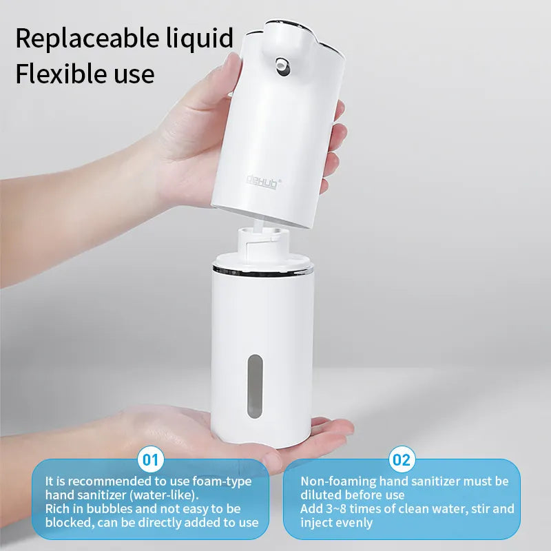 Automatic USB-Charged Foam Soap Dispenser in White High-Quality ABS