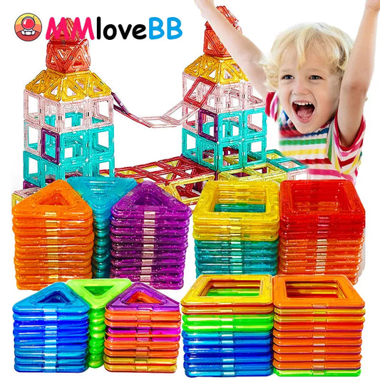 Magnetic Building Blocks in Big and Mini Sizes, DIY Magnet Toys for Kids, Construction Designer Set, Children's Gift