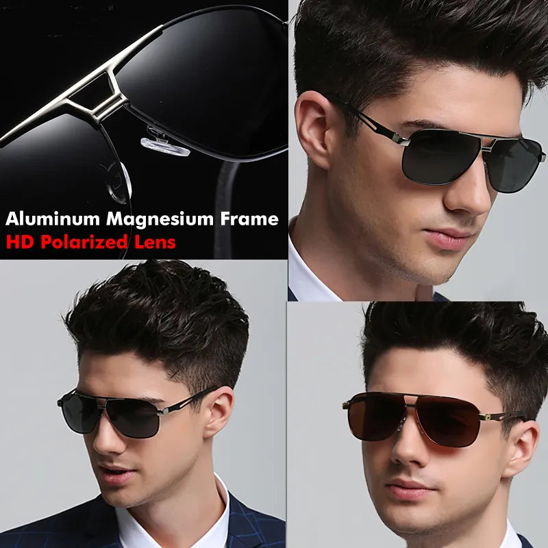 Top Aluminum Magnesium Polarized Photochromic Sunglasses for Men - Military Safety Driving Sun Glasses (Oculus De Sol Masculine)