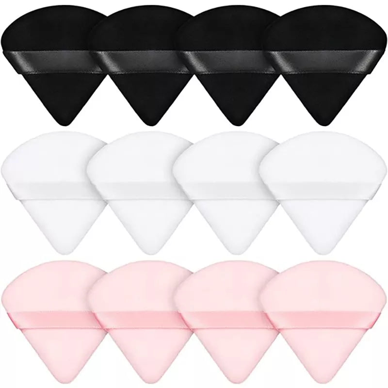 2/12Pcs Triangle Velvet Powder Puff  Make Up Sponges for Face Eyes Contouring Shadow Seal Cosmetic Foundation Makeup Tool