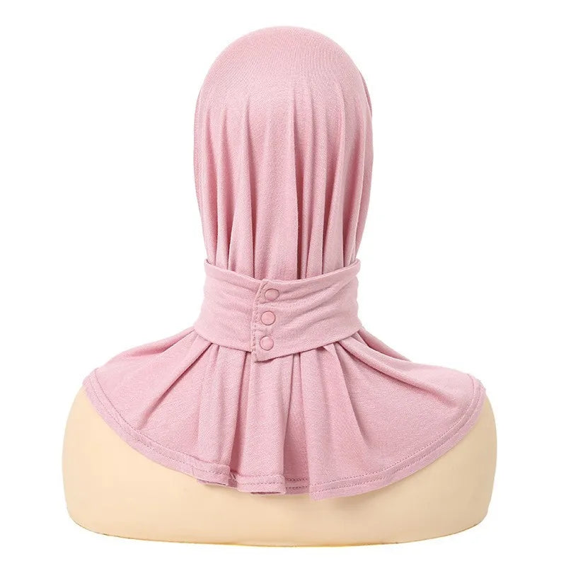 Classical Women's Snap Fastener Hijabs - Full Cover Head Wraps, Turban Caps for Women