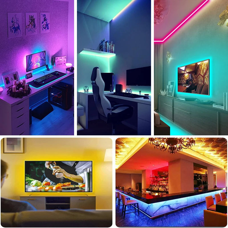 Led Strip Lights SMD 5050 RGB Led Tape APP Remote Control Flexible Ribbon USB Diode Tape for Room Party Decoration TV Backlight