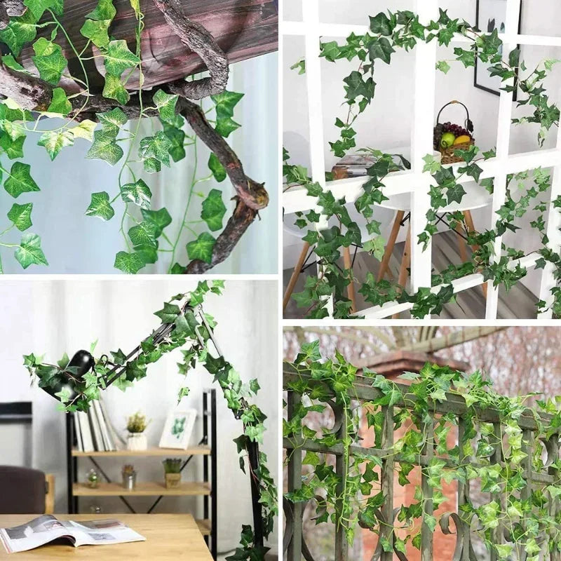 Artificial ivy wall home decorative plants vines greenery garland hanging for room garden office wedding wall decoration foliage