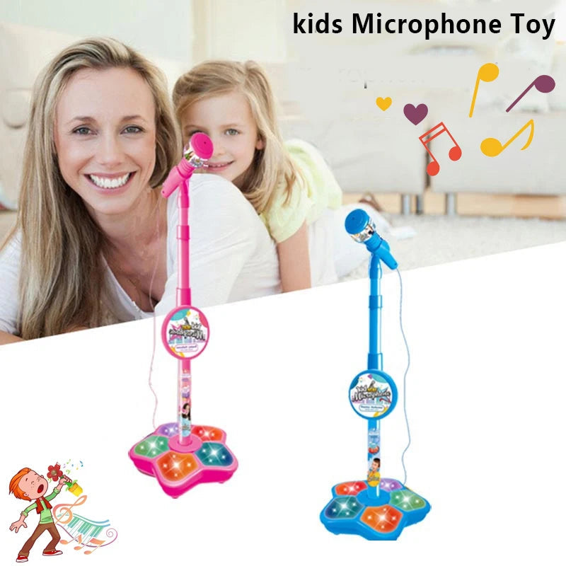 Kids Microphone with Stand Karaoke Song Machine Music Instrument Toys Brain-Training Educational Toys Birthday Gift for Girl Boy