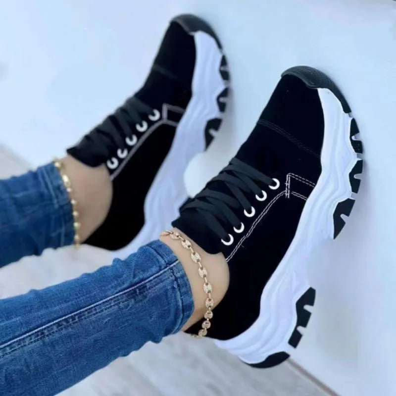 Sneakers Women Shoes-New Pattern Canvas Shoe Casual Women Sport Shoes Flat Lace-Up Adult Zapatillas Mujer Chaussure Femme