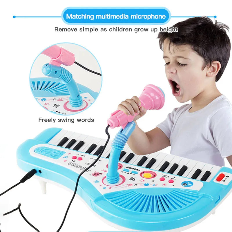 37 Key Electronic Keyboard Piano for Kids with Microphone Musical Instrument Toys Educational Toy Gift for Children Girl Boy