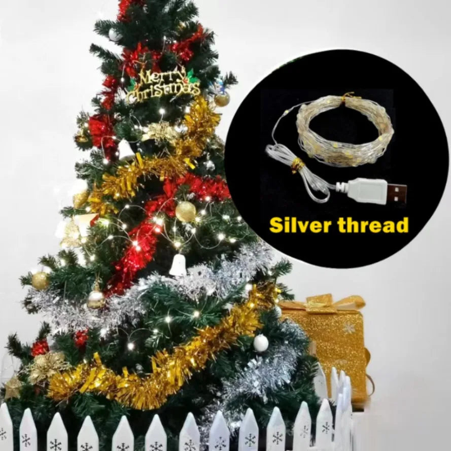 1m/10m/20m LED USB String Lights Copper Silver Wire Garland Light Waterproof Fairy Lights For all Parties Decoration