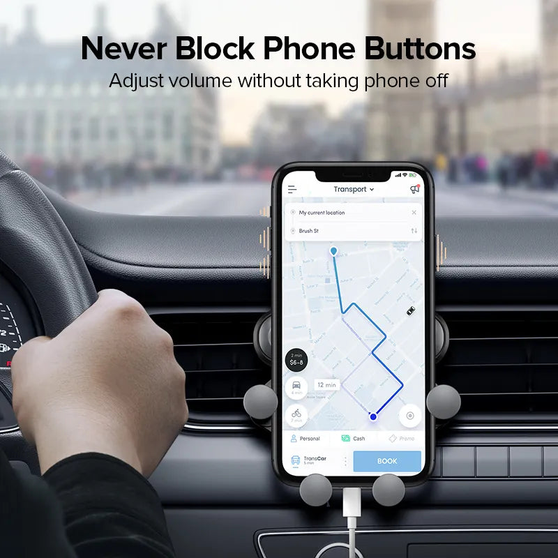 Gravity Car Phone Holder, Air Vent Mount, Universal GPS Stand for iPhone and Xiaomi Phones