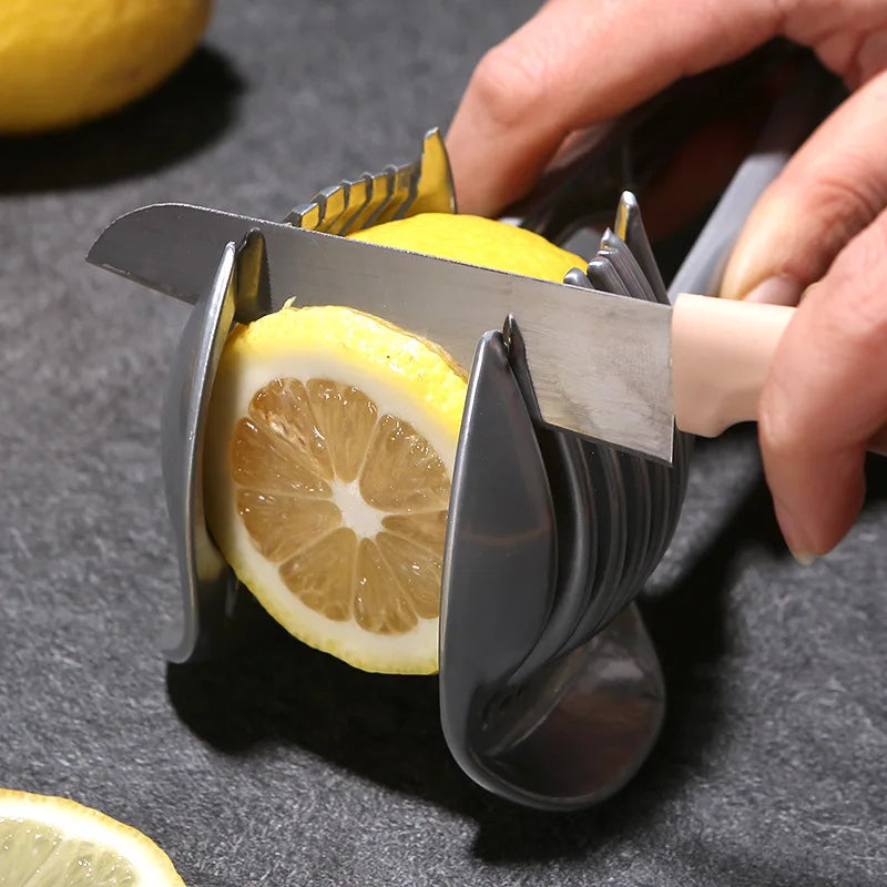 Kitchen Gadgets - Stainless Steel Onion, Potato, and Tomato Holder and Vegetable Cutter