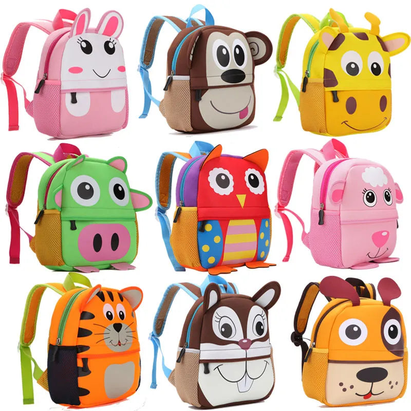 3D Children School Bags for Girls Boy Children Backpacks Kindergarten Cartoon Animal Toddle Kids Backpack for 2-5 years