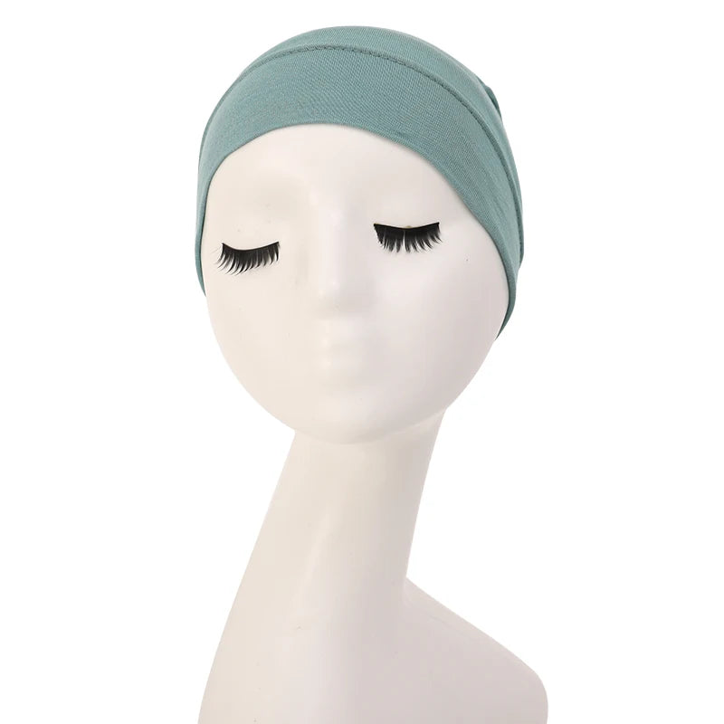 Solid Modal Cotton Underscarf Caps, Fashion Hijab, Women's Veil Turbans, Head Scarves